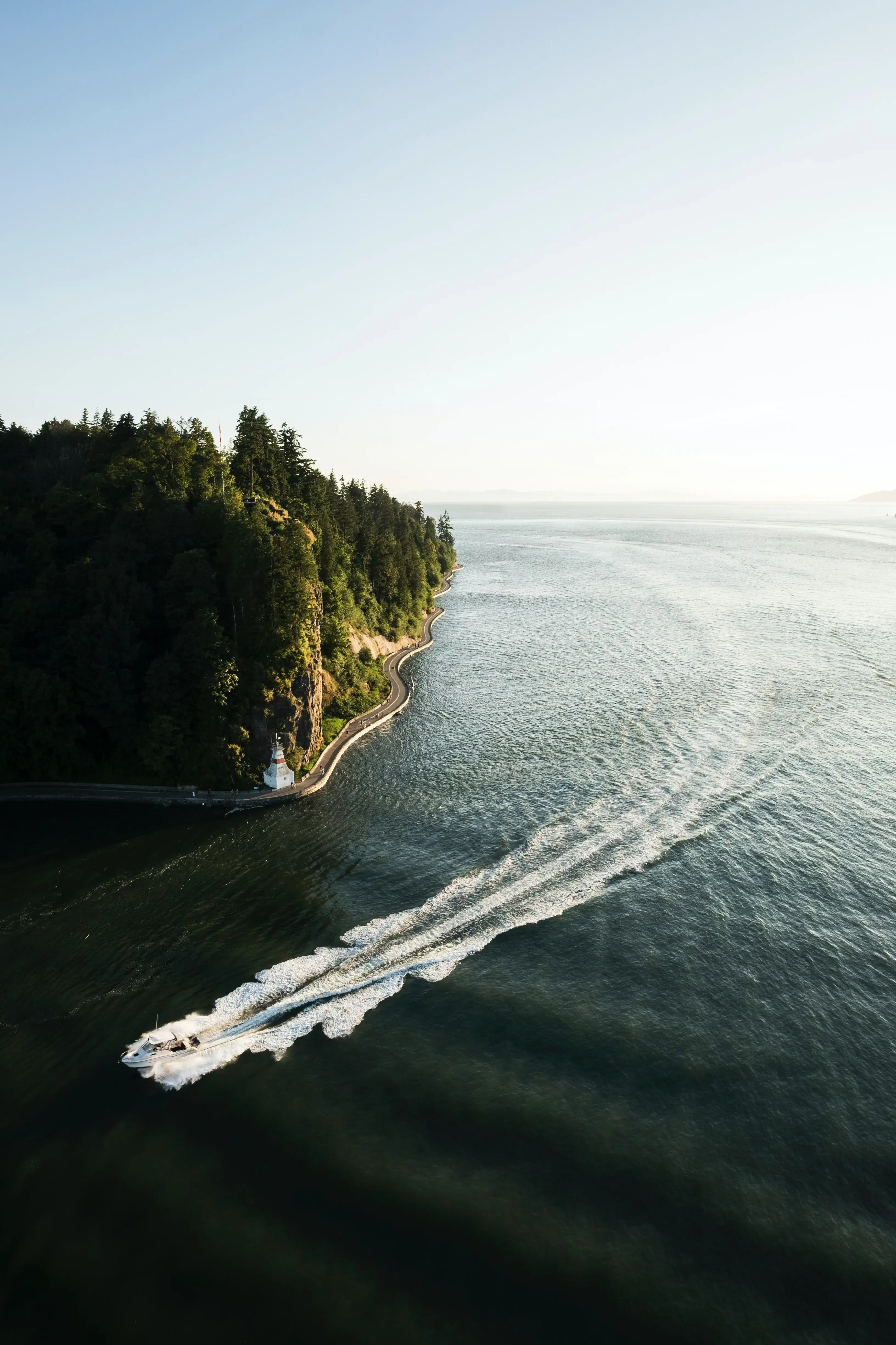 Aerial photo of the Vancouver seawall by Stanley Park